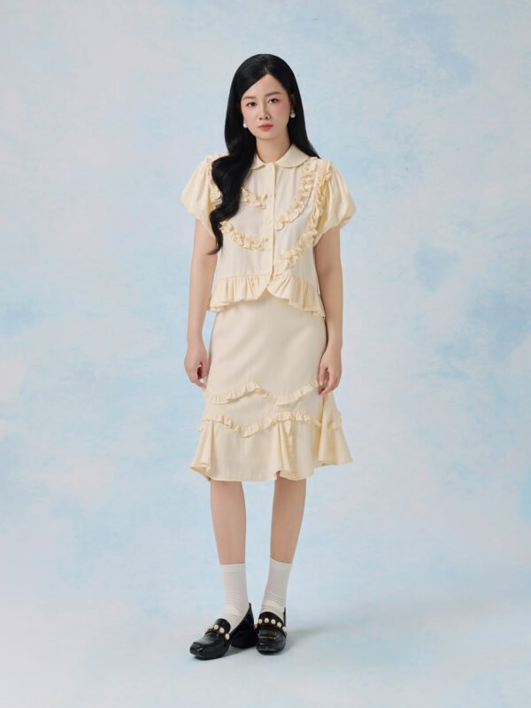 Buttercream Ruffle Blouse - Image 2