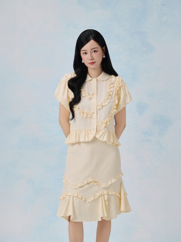 Buttercream Ruffle Blouse - Image 3