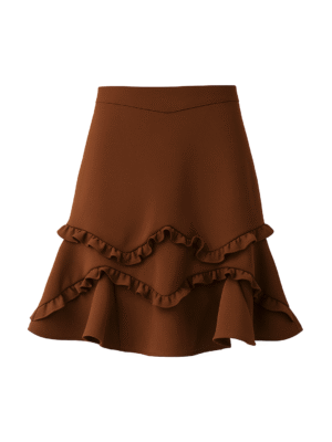 Cocoa Swirl Ruffle Skirt