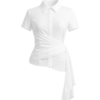 Opal Asymmetric Extended Flap Poplin Shirt - Image 2