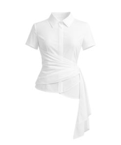 Alternative view of Opal Asymmetric Extended Flap Poplin Shirt