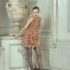 Louisa Trapezoid Flower Applique Organza Mini Dress