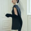 Louisa Trapezoid Flower Applique Organza Mini Dress - Image 4