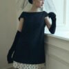 Louisa Trapezoid Flower Applique Organza Mini Dress - Image 3