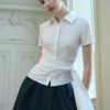 Opal Asymmetric Extended Flap Poplin Shirt - Image 3