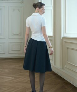 Opal A-line Box Pleated Polycotton Knee-length Skirt