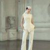 Jayda Straight Side Slit Twill Ankle Length Pants - Image 3
