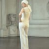 Jayda Straight Side Slit Twill Ankle Length Pants