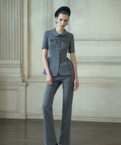 Ember Straight High Waist Polycotton Ankle Length Pants