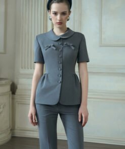 Ember Peplum Peter Pan Collar Polycotton Top