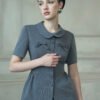 Ember Peplum Peter Pan Collar Polycotton Top - Image 3