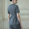 Ember Peplum Peter Pan Collar Polycotton Top - Image 5