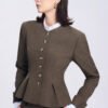 Colette Peplum V-Neck Twill Jacket - Image 4