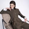 Colette Peplum V-Neck Twill Jacket