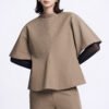 Mara Straight Wide Sleeved Twill Top - Image 3