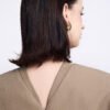 Mara Straight Wide Sleeved Twill Top - Image 4