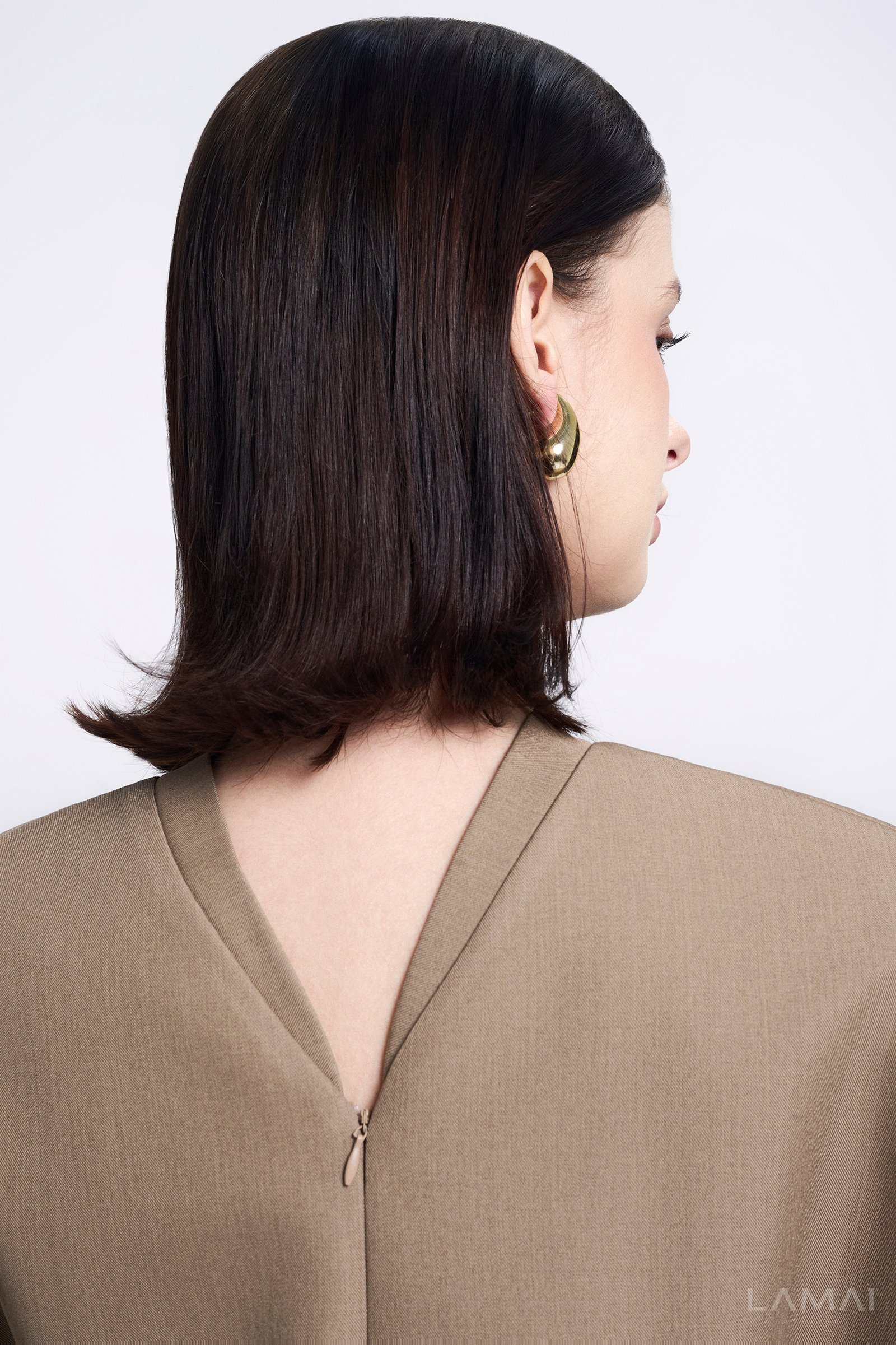 Mara Straight Wide Sleeved Twill Top - Image 4