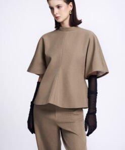 Mara Straight Wide Sleeved Twill Top