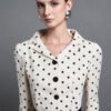 Rhea Peplum V-Neck Silk Cotton Blend Jacket - Image 3