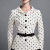 Rhea Peplum V-Neck Silk Cotton Blend Jacket