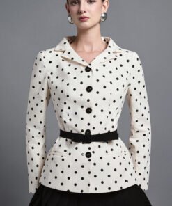 Rhea Peplum V-Neck Silk Cotton Blend Jacket