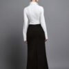 Seren Mermaid Draped Khaki Silk Maxi Skirt - Image 3