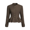 Colette Peplum V-Neck Twill Jacket - Image 2