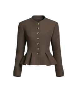 Alternative view of Colette Peplum V-Neck Twill Jacket