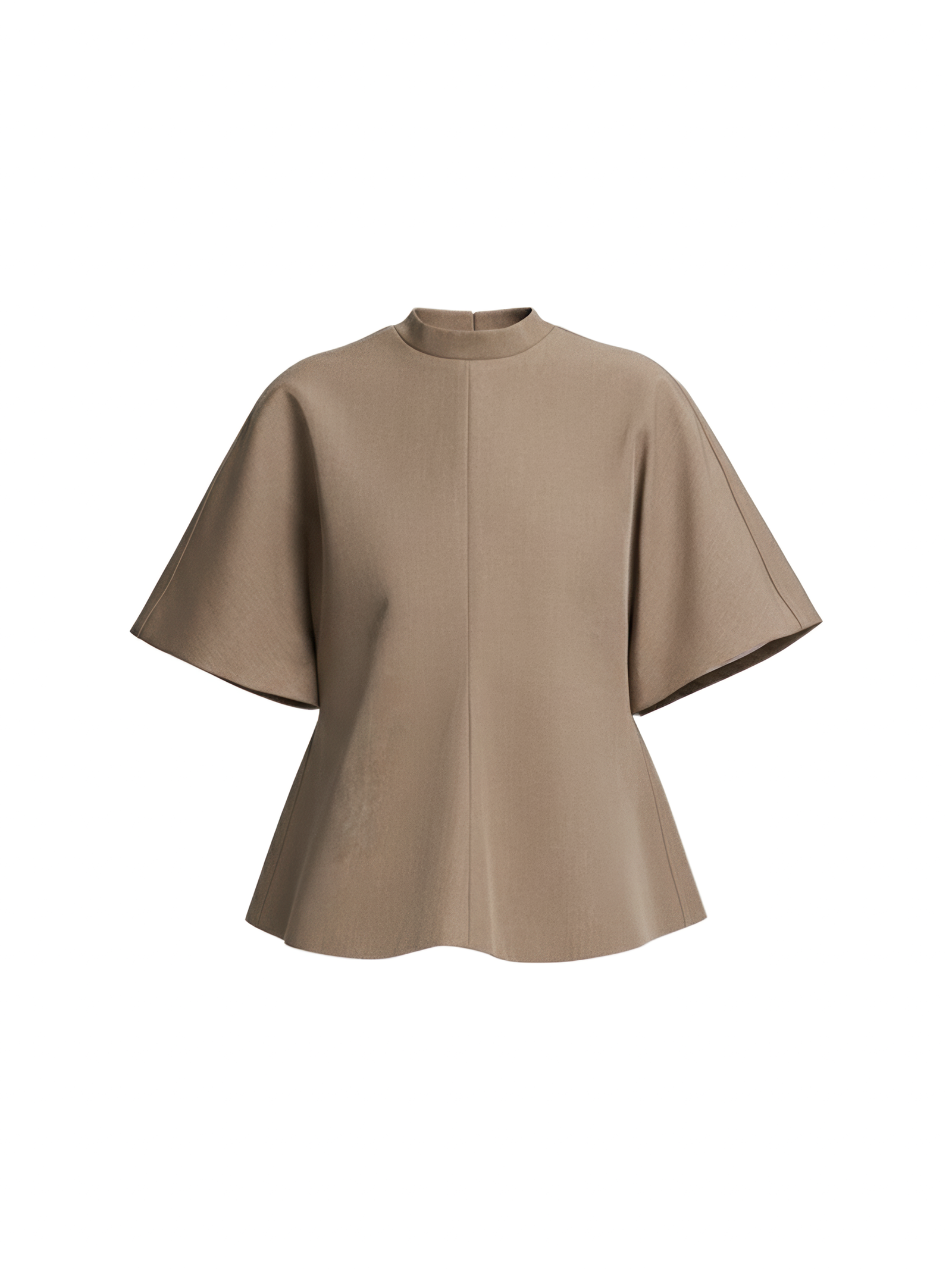 Mara Straight Wide Sleeved Twill Top - Image 2