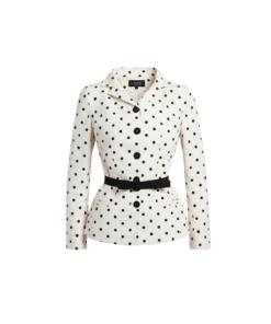 Alternative view of Rhea Peplum V-Neck Silk Cotton Blend Jacket