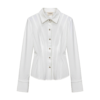 Seren Bodycon Collared Neck Crepe Shirt - Image 2