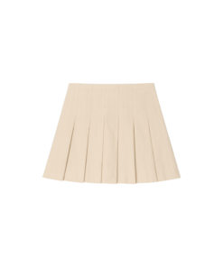 Alternative view of Clara A-line Pleated Khaki Silk Mini Skirt