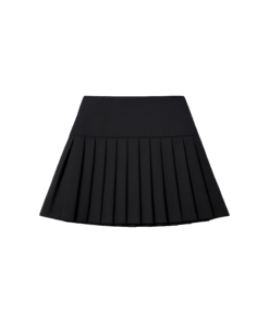 Alternative view of Rhea A-line Pleated Khaki Silk Knee-length Skirt