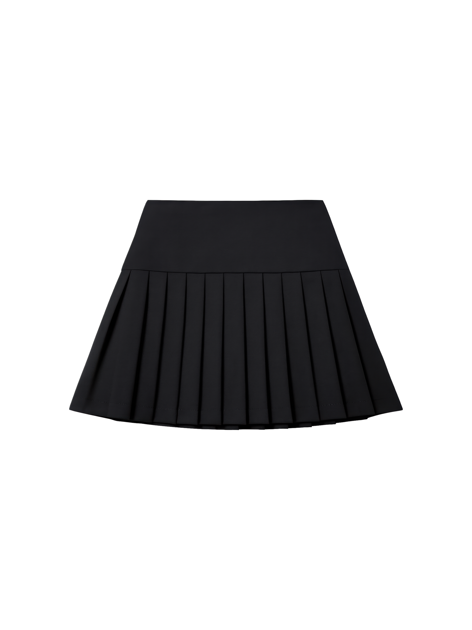 Rhea A-line Pleated Khaki Silk Knee-length Skirt - Image 2