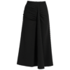 Seren Mermaid Draped Khaki Silk Maxi Skirt - Image 2