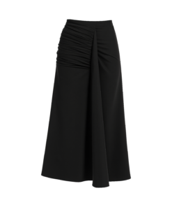 Alternative view of Seren Mermaid Draped Khaki Silk Maxi Skirt