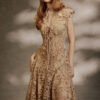 Selene Latte Applique Midi Dress - Image 4