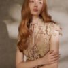 Selene Latte Applique Midi Dress - Image 5