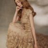 Selene Latte Applique Midi Dress - Image 7