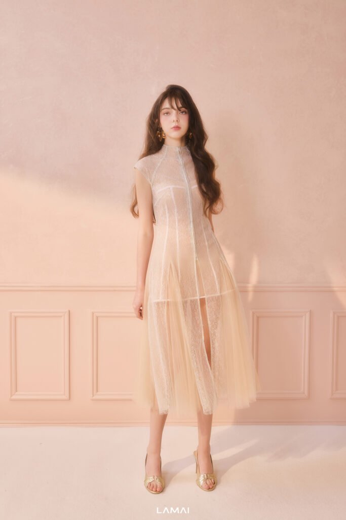 Halcyon High Neck Midi Dress
