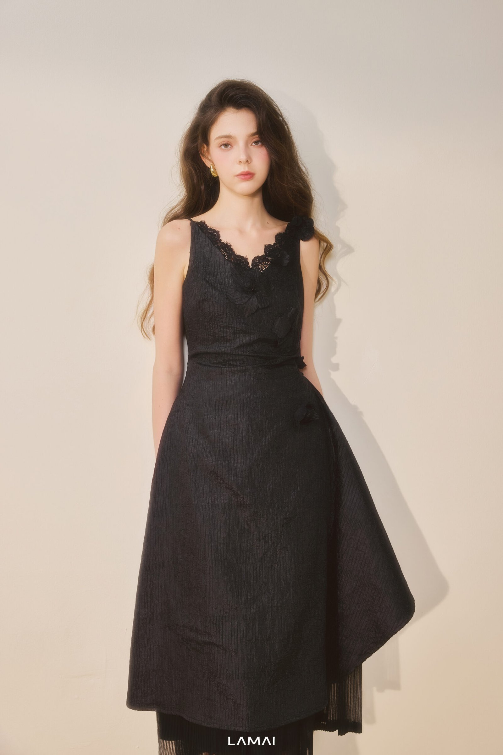 Nyx Draped Midi Dress - Image 3