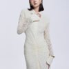 Elise Sheath Gathered Lace Maxi Dress - Image 3