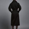 Arden Straight Patch Pocket Khaki Silk Knee-length Trench Coat - Image 6