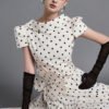 Tess A-line Boat Neck Polycotton Midi Dress - Image 3