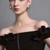 Evel Sheath Off-Shoulder Twill Midi Dress - Image 5