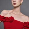 Evel Sheath Off-Shoulder Twill Midi Dress - Image 9
