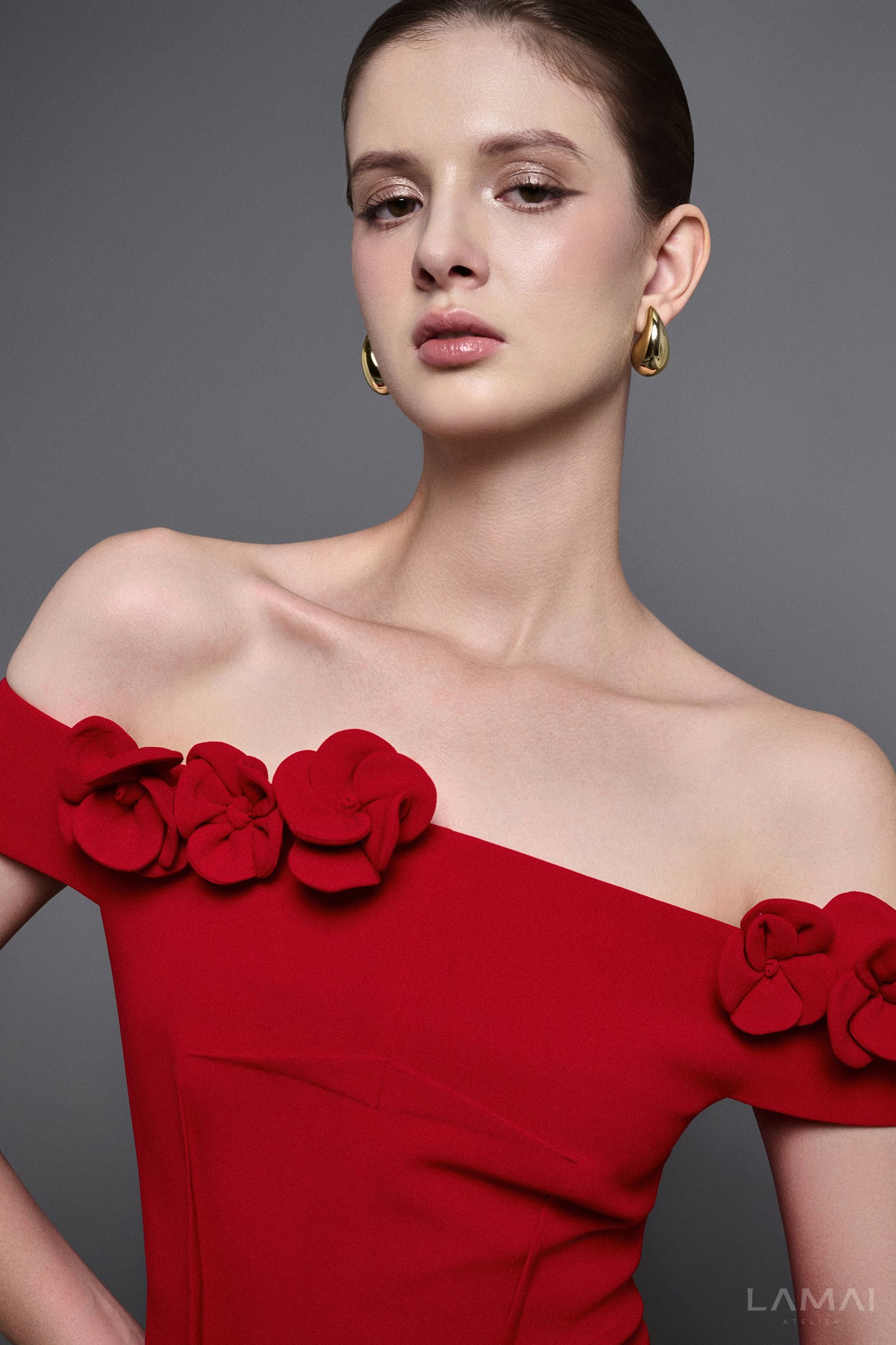 Evel Sheath Off-Shoulder Twill Midi Dress - Image 9