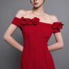 Evel Sheath Off-Shoulder Twill Midi Dress - Image 10