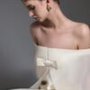 Solenne Straight Cape Sleeved Taffeta Maxi Dress - Image 4