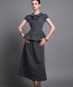 Anouk A-line Twill Midi Skirt